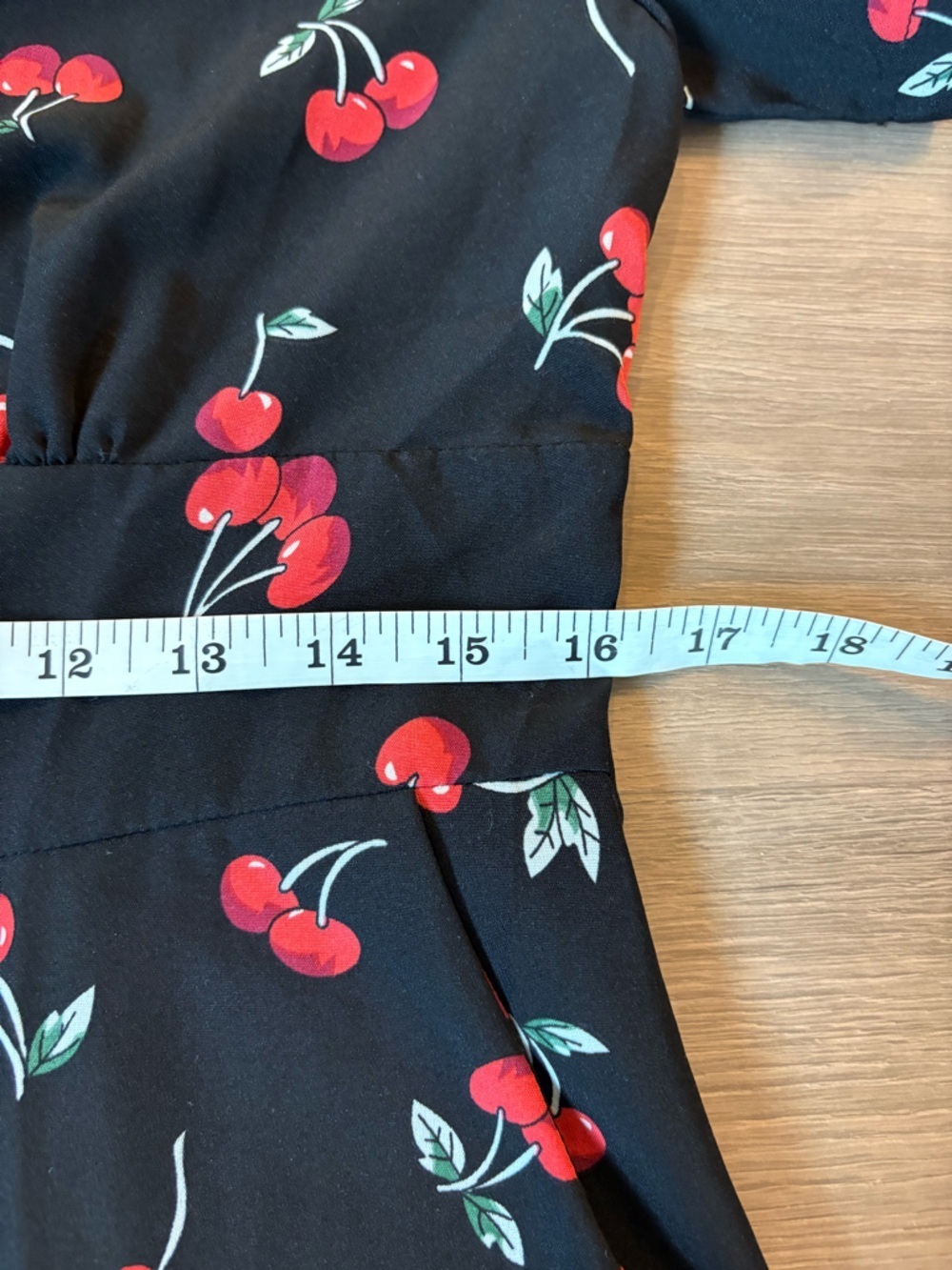 Retro Cherry Print A-Line Mini Dress- size M - Picture 7 of 8
